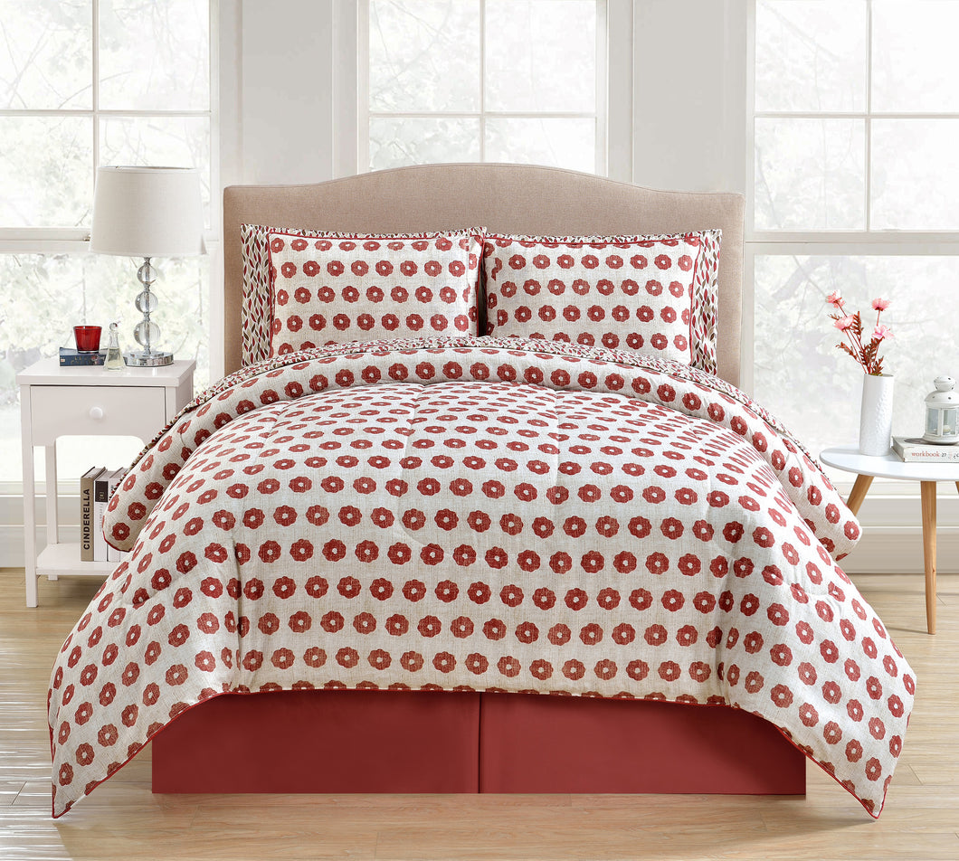 Delancey 10 Piece Bed In A Bag In King Red