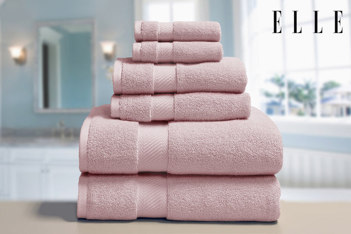 ELLE 100% Cotton 6pc Towel Set in Lilac