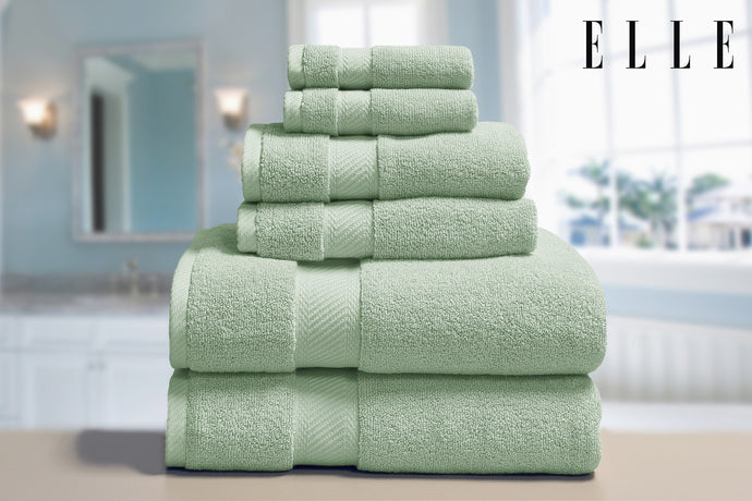 ELLE 100% Cotton 6pc Towel Set in Harbor