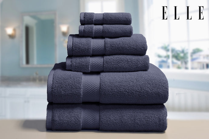 ELLE 100% Cotton 6pc Towel Set in Cobalt