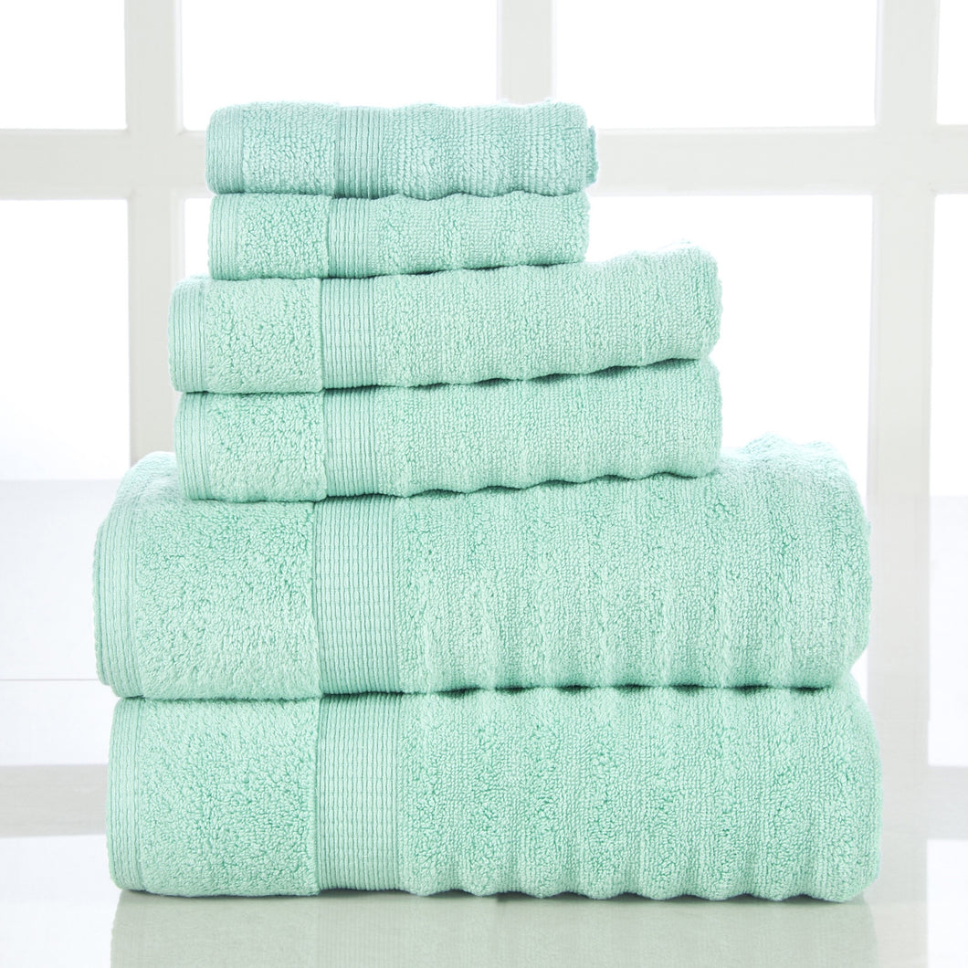 6 Piece-Towel Set in Aqua