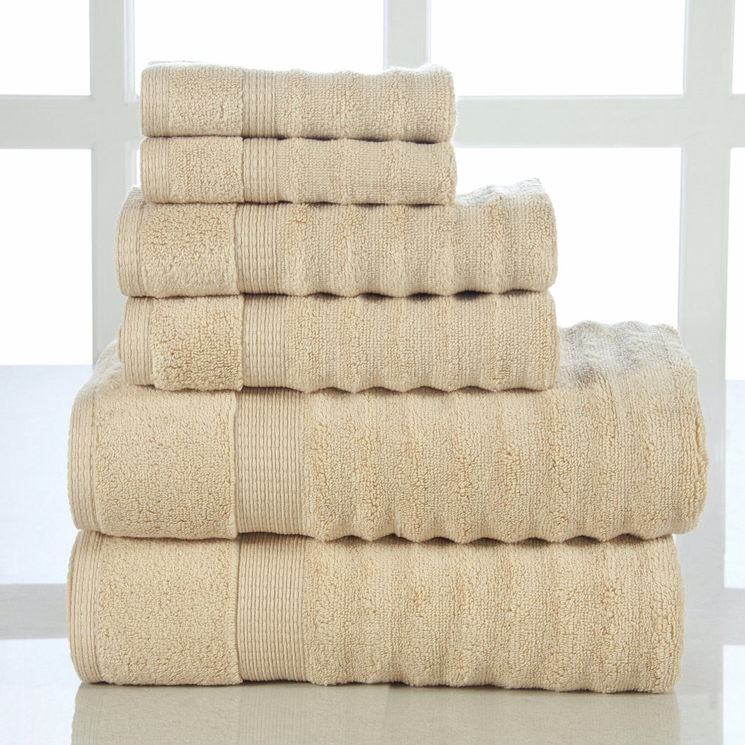 6 Piece-Towel Set in Beige
