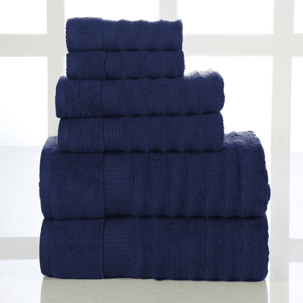 6 Piece-Towel Set in Denim