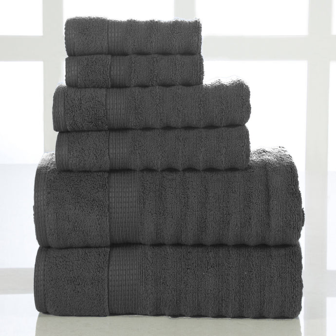 6 Piece-Towel Set in Grey