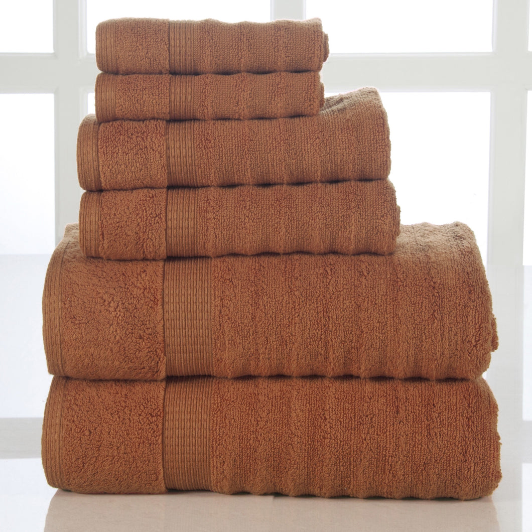 6 Piece-Towel Set in Rust