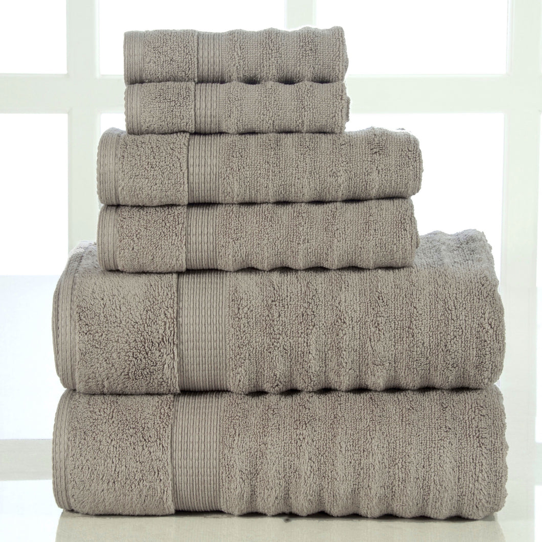 6 Piece-Towel Set in Taupe