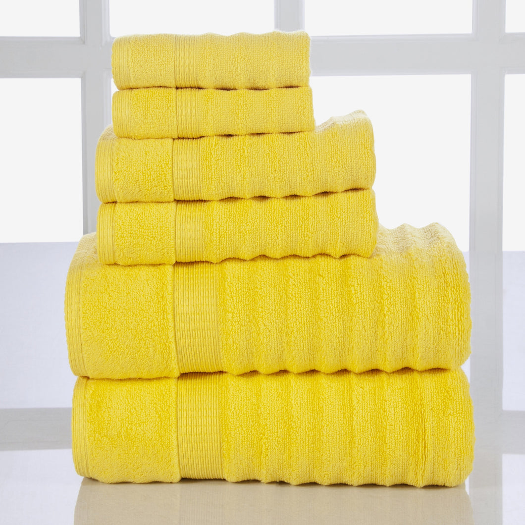 6 Piece-Towel Set in Yellow