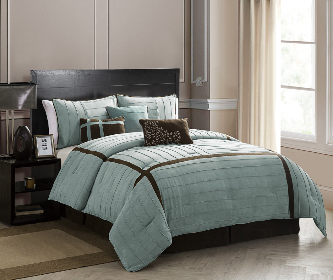 Ellington 7 Piece Queen Comforter Set In Blue