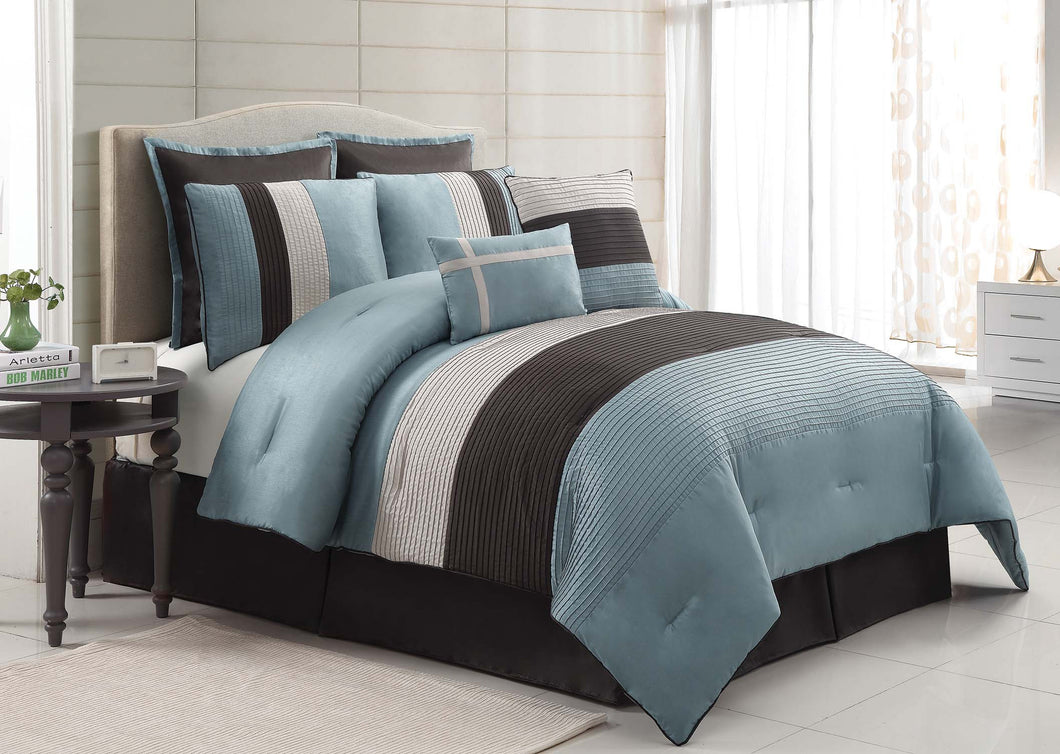 Essex 8 Piece King Comforter In Aqua