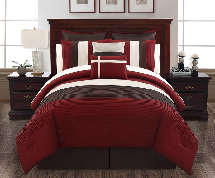 Essex 8 Piece King Comforter In Red