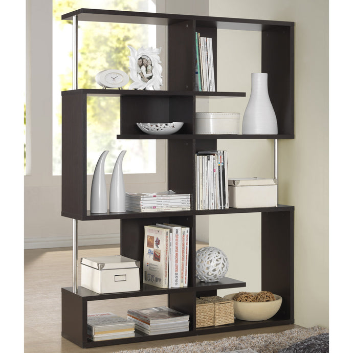 Baxton Studio Kessler Dark Brown Modern Bookshelf - Tall Height