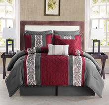 Farion 8 Piece King Comforter Set In Charcoal