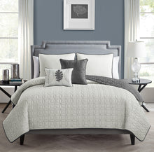Hayden 5 Piece Quilt Set Queen In Charcoal