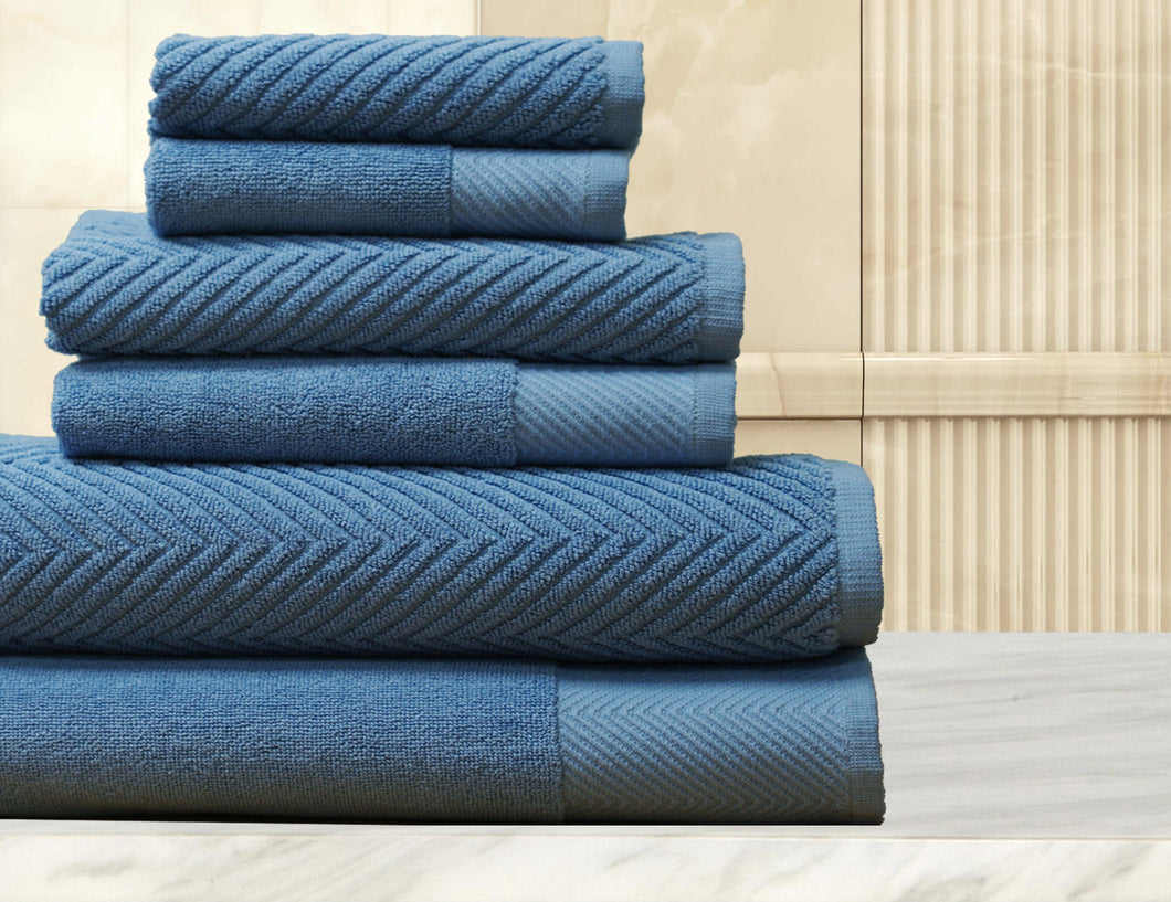 6 Piece Quick Dry Towel Set in Seablue