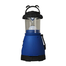 Bright LED Hand-Crank Camping Lantern & Spotlight with Car Charger in Blue/Black