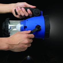 Bright LED Hand-Crank Camping Lantern & Spotlight with Car Charger in Blue/Black