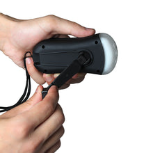 Hand-Crank Powered FM Radio with LED Flashlight in Silver