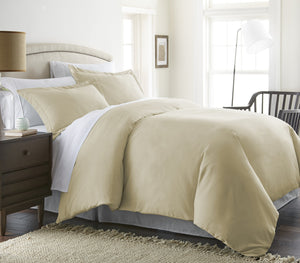 Home Collection™ Luxury Double Brushed 3 Piece Duvet Set in King/California King Cream