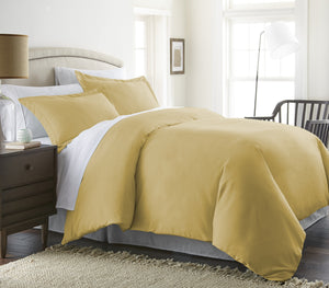 Home Collection™ Luxury Double Brushed 3 Piece Duvet Set in Full/Queen Gold