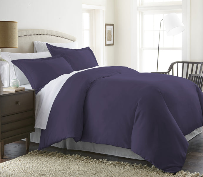 Home Collection™ Luxury Double Brushed 3 Piece Duvet Set in King/California King Purple