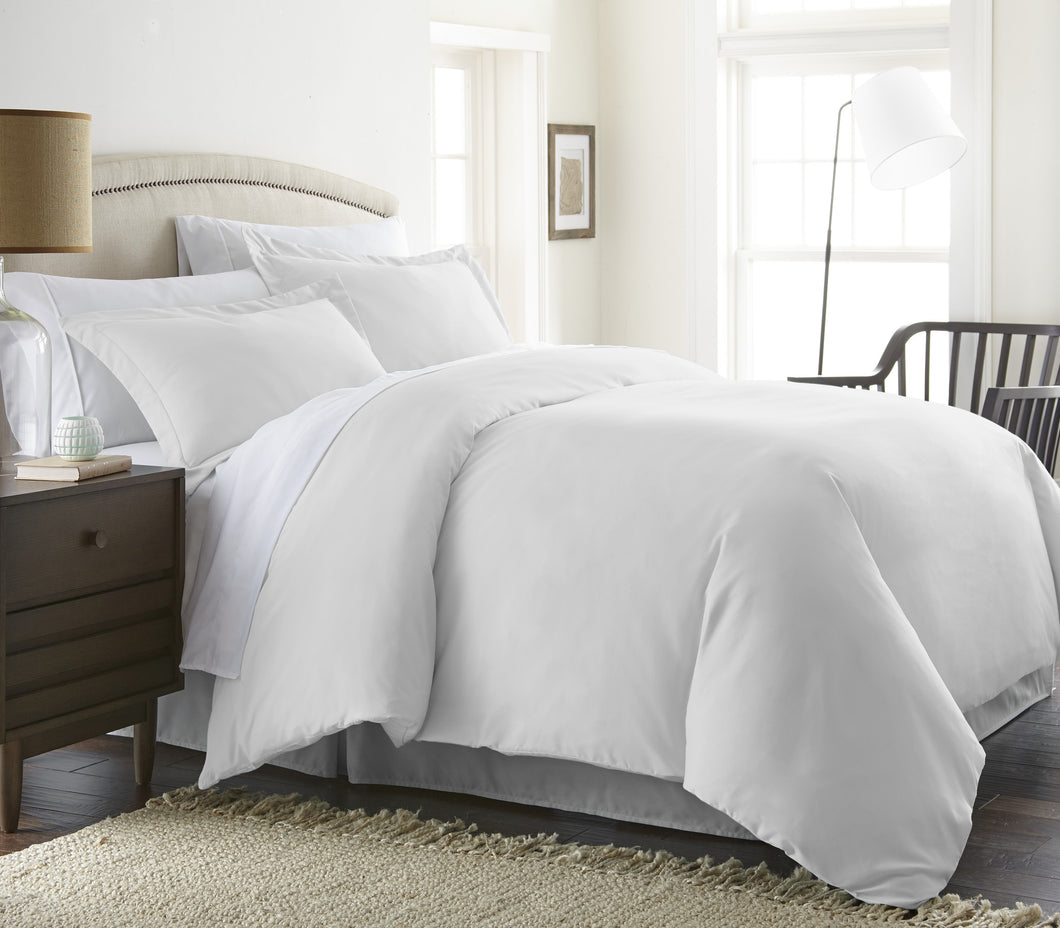 Home Collection™ Luxury Double Brushed 3 Piece Duvet Set in Twin/Twin Extra Long White