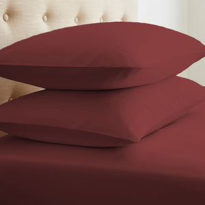 Home Collection™ Luxury Double Brushed 2 Piece Pillow Case Set in Standard Burgundy