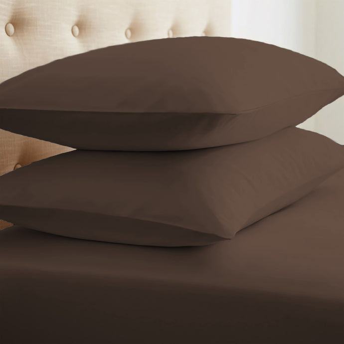 Home Collection™ Luxury Double Brushed 2 Piece Pillow Case Set in Standard Chocolate