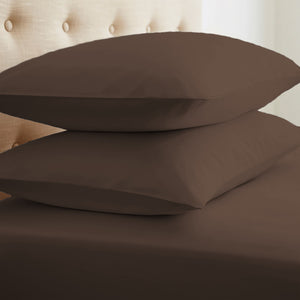 Home Collection™ Luxury Double Brushed 2 Piece Pillow Case Set in King Chocolate