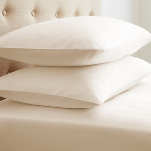 Home Collection™ Luxury Double Brushed 2 Piece Pillow Case Set in Standard Cream