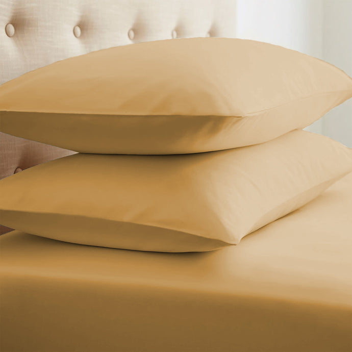 Home Collection™ Luxury Double Brushed 2 Piece Pillow Case Set in King Gold