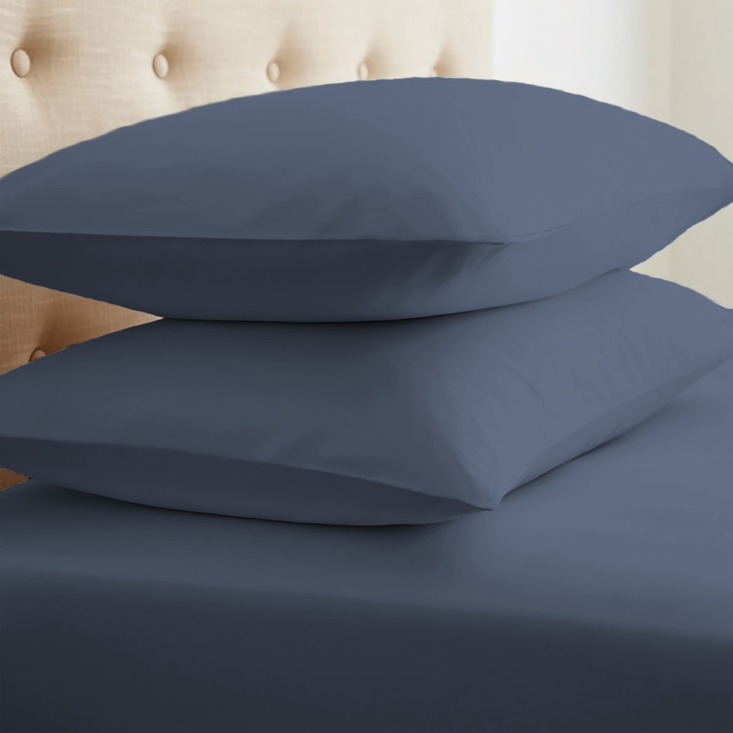 Home Collection™ Luxury Double Brushed 2 Piece Pillow Case Set in King Navy