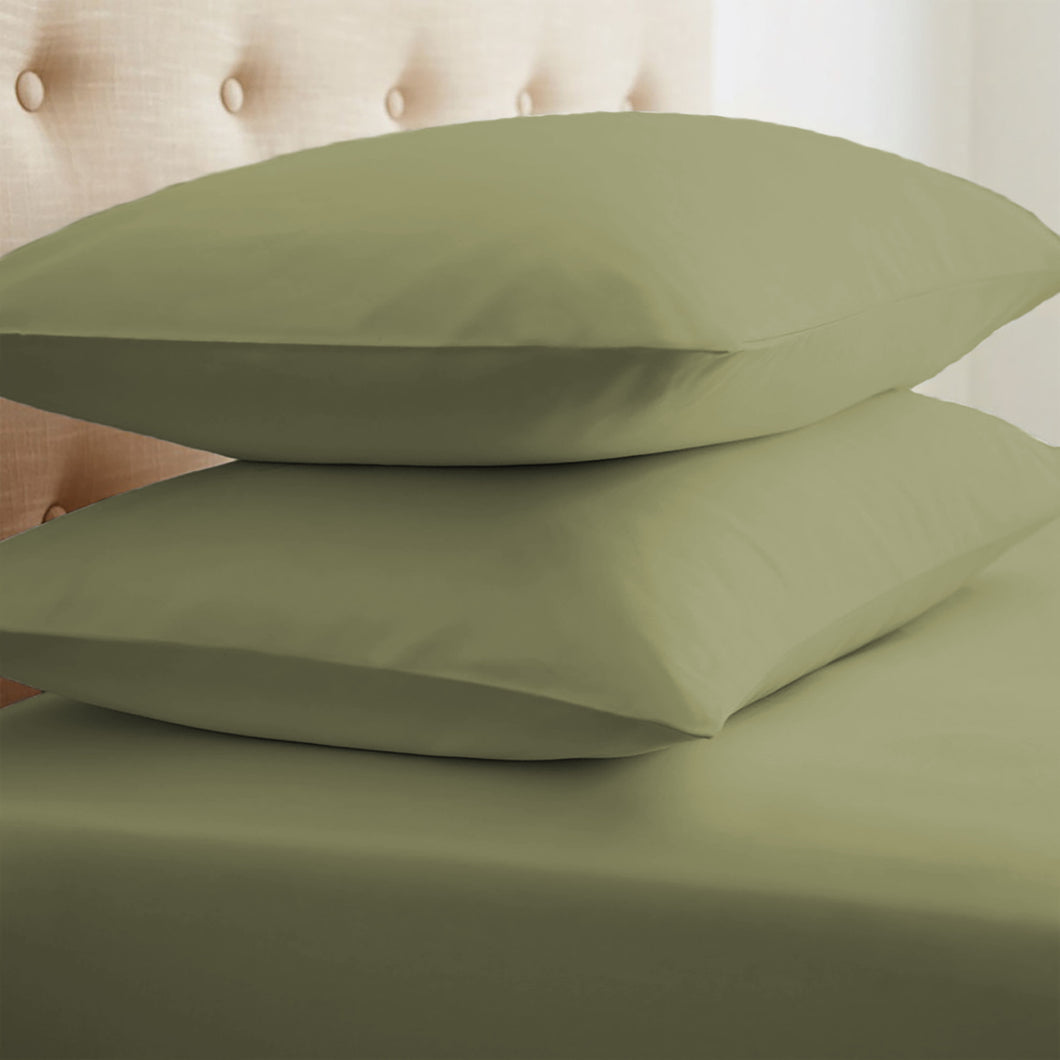 Home Collection™ Luxury Double Brushed 2 Piece Pillow Case Set in Standard Sage