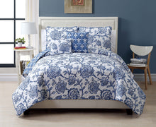 Jordin 5 In Piece King Reversible Quilt In Blue