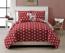 Jordin 5 In Piece King Reversible Quilt In Red
