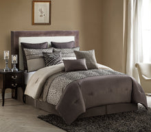 Mali 9 Piece King Comforter Set In Brown