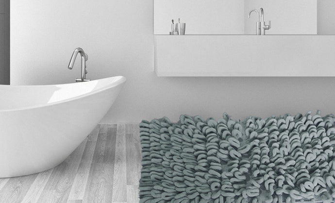 Chenile loop Bath Rug in Grey