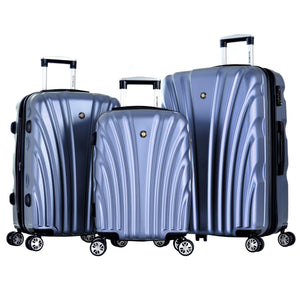 "Vortex" 3 Piece Hardcase Luggage Set W/Tsa Lock In Icy Blue