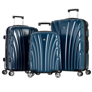 "Vortex" 3 Piece Hardcase Luggage Set W/Tsa Lock In Dark Green
