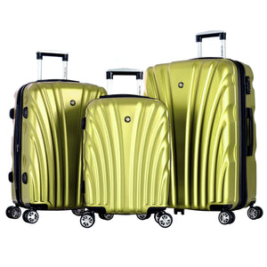 "Vortex" 3 Piece Hardcase Luggage Set W/Tsa Lock In Sunny Lime