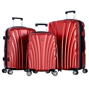 "Vortex" 3 Piece Hardcase Luggage Set W/Tsa Lock In Wine