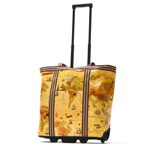 "Cosmopolitan" Rolling Shopper Tote In Map
