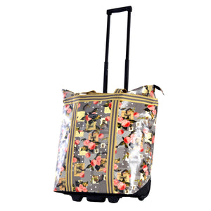 "Cosmopolitan" Rolling Shopper Tote In Rose