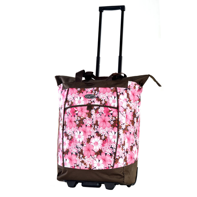 Fashion Rolling Shopper Tote In Cherry Blossom