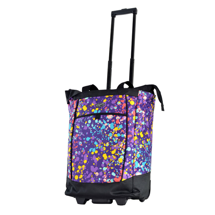 Fashion Rolling Shopper Tote In Ink Splatters
