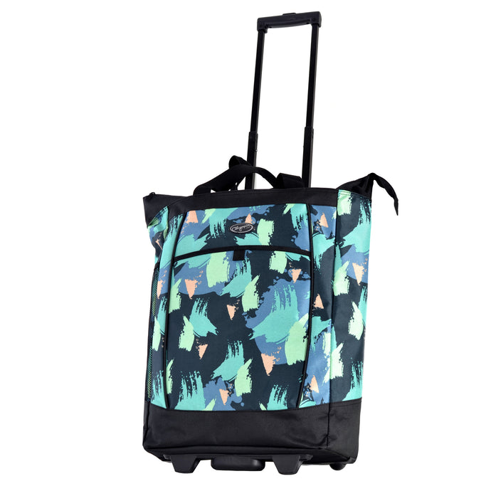 Fashion Rolling Shopper Tote In Paint Brush