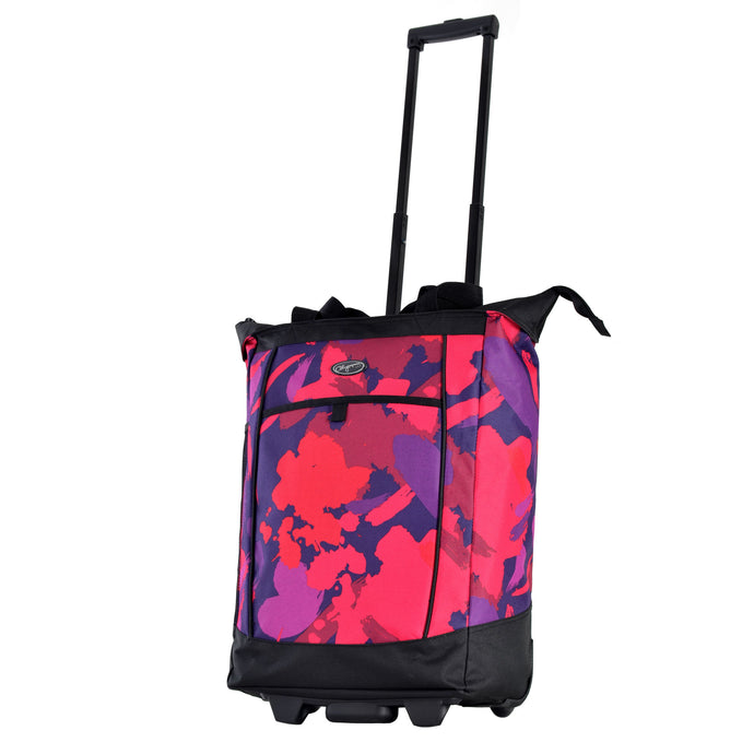 Fashion Rolling Shopper Tote In Pink Paint