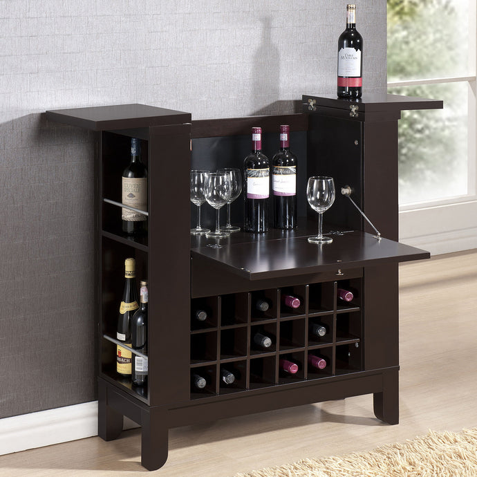Baxton Studio Modesto Brown Modern Dry Bar and Wine Cabinet