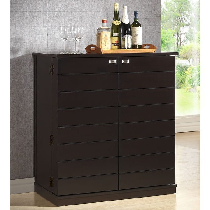 Baxton Studio Stamford Dark Brown Modern Bar Cabinet