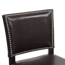 Set of 2 Baxton Studio Aries Dark Brown Modern Bar Stool with Nail Head Trim