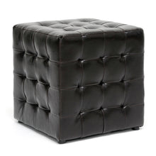 Set of 2 Baxton Studio Siskal Dark Brown Modern Cube Ottoman